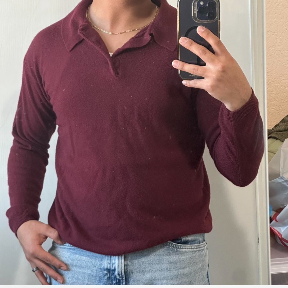 Men's Burgundy Polo Shirt